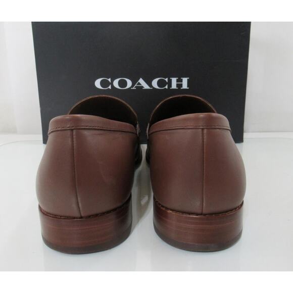 Men's Coach Declan Penny Loafer Dress Leather Dark Saddle Brown Size 10.5 - Picture 7 of 10